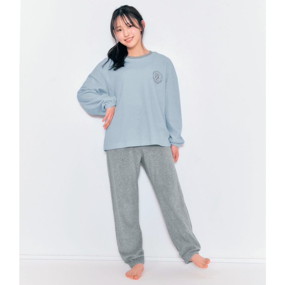 刺繍入りあったか裏側綿フリースパジャマ 【子供パジャマ 長袖