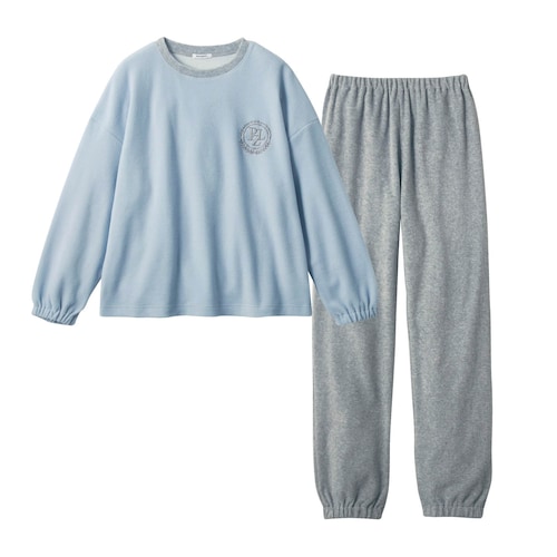 刺繍入りあったか裏側綿フリースパジャマ 【子供パジャマ 長袖】