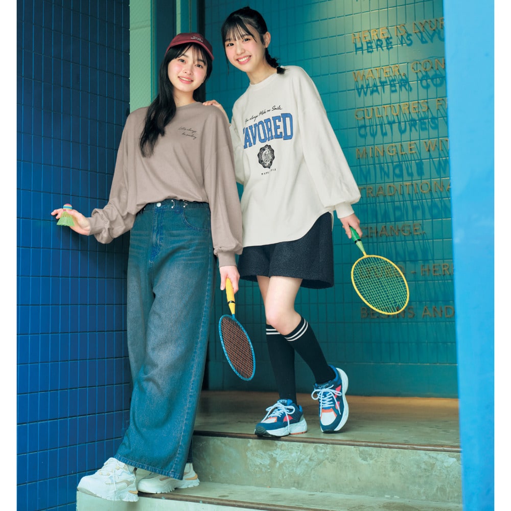 プチプラ！袖ボリューム長袖Tシャツ（子供服 Tシャツ/カットソー