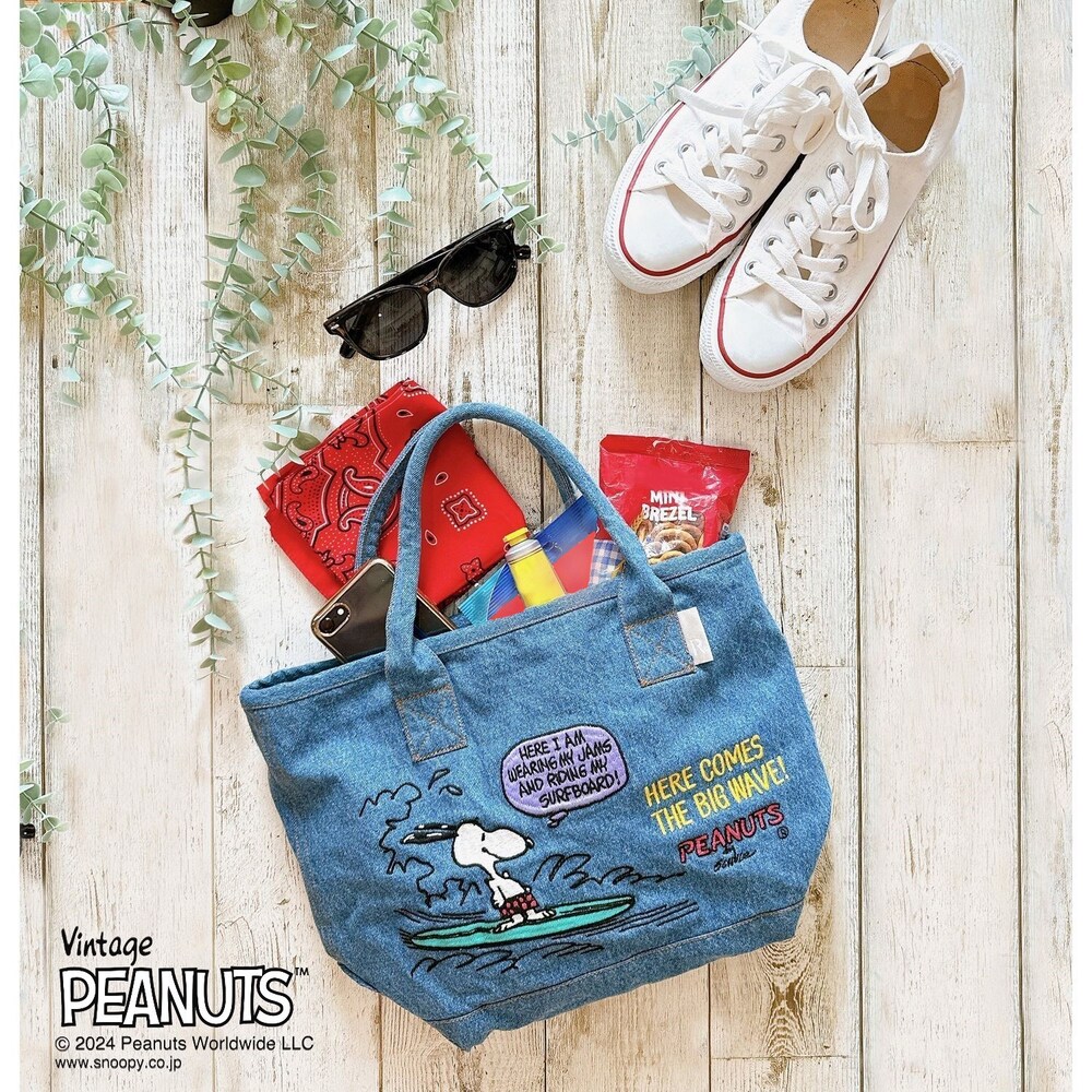 【ピーナッツ/PEANUTS】刺繍トートバッグ/デリ・ピーナッツ「スヌーピー」