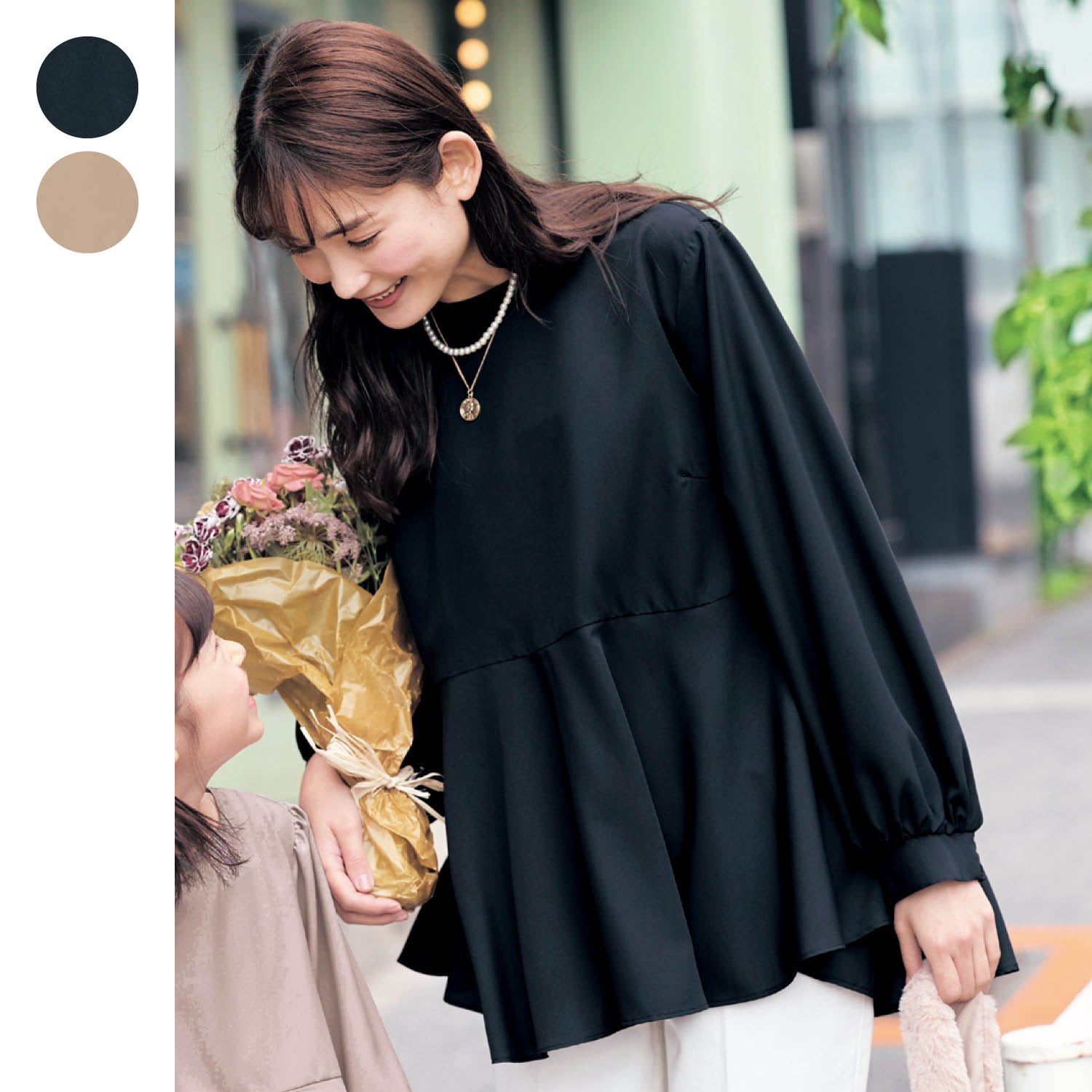 【ベルメゾン】親子でリンクレディースペプラムプルオーバー