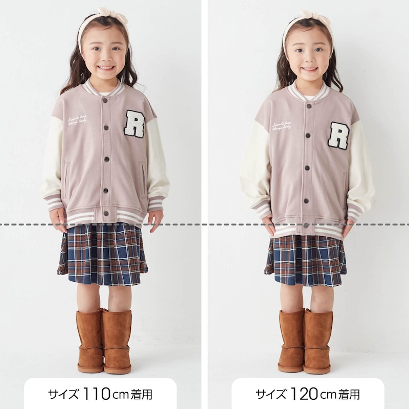 サイズ別着用比較／モデル身長109cm