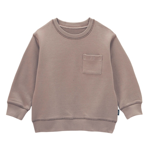 名札ココ配色ステッチ裏毛スウェットシャツ 【子供服 無地】
