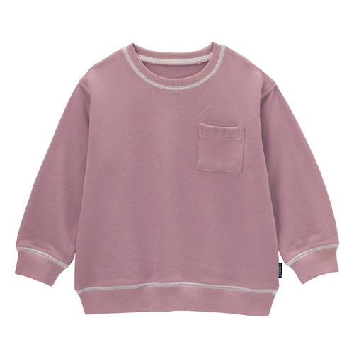 名札ココ配色ステッチ裏毛スウェットシャツ 【子供服 無地】