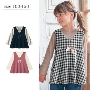 【ジータ/GITA】スカラップデザインドッキングチュニックTシャツ 【子供服 長袖】