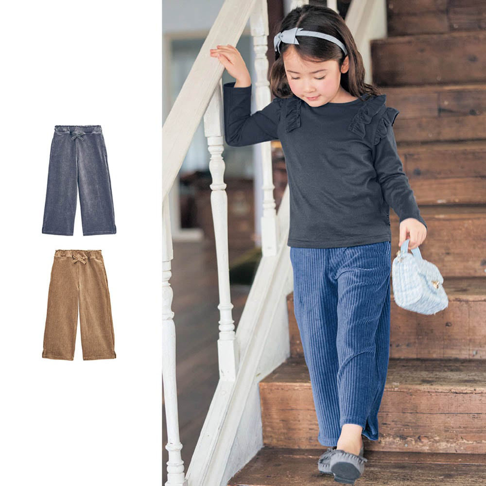 【ジータ/GITA】ニットコーデュロイワイドパンツ 【子供ズボン】