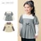 ケーブル編みパフチュニックレイヤード風プルオーバー 【子供服 長袖】