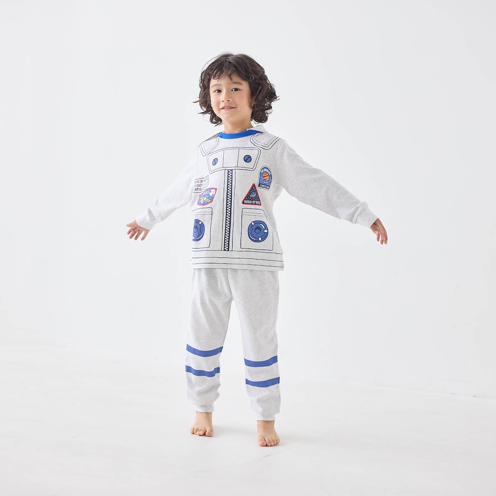 ホワイト杢グレー（宇宙飛行士）／モデル身長110cm・110サイズ
