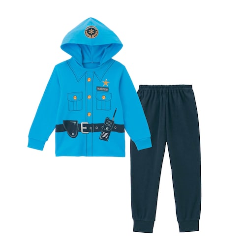 フードが取り外せるパジャマとしても使える袖リブトップス＆ボトムセット 【ハロウィン 子供服 長袖】