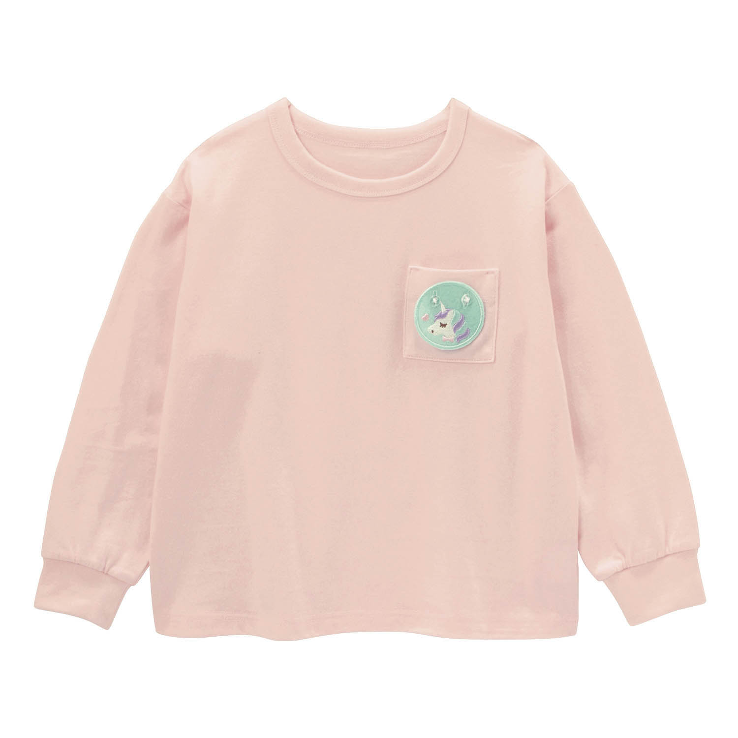 【ジータ/GITA】1枚で3倍楽しめるワッペン付き袖リブ長袖Tシャツ 【子供服】