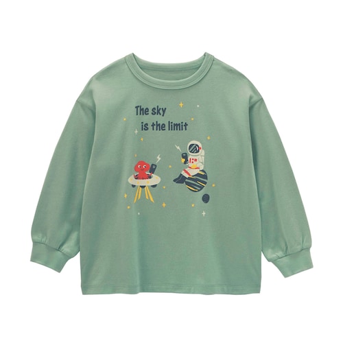 宇宙プリント袖リブ長袖Ｔシャツ 【子供服】