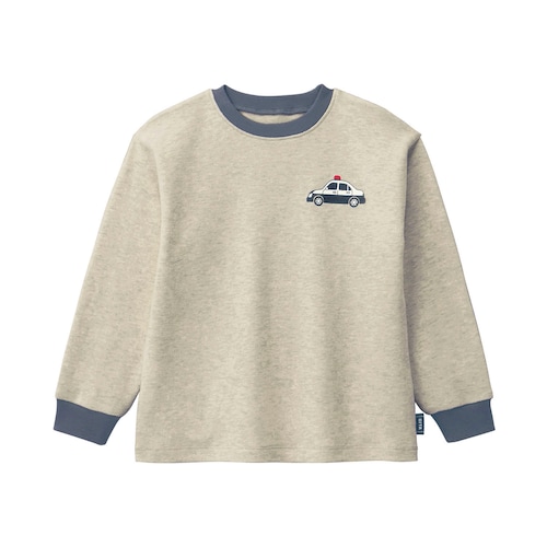 のりものプリントやわらかスムース袖リブ長袖Ｔシャツ 【子供服】