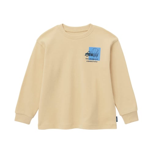 のりものプリントやわらかスムース袖リブ長袖Ｔシャツ 【子供服】