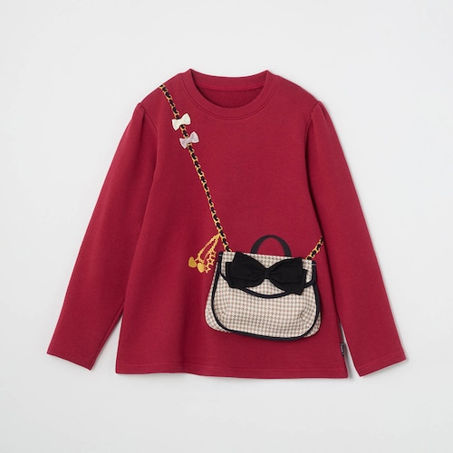 ハンカチココ ポシェットがついた長袖スウェットシャツ 【子供服】