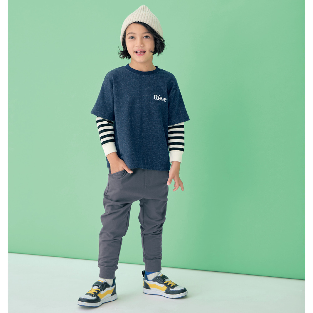 【ジータ/GITA】半袖スウェットレイヤード風長袖Tシャツ 【子供服】