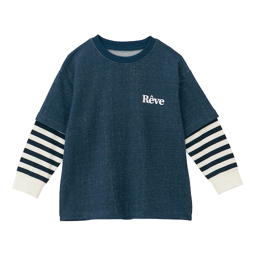 半袖スウェットレイヤード風長袖Ｔシャツ 【子供服】