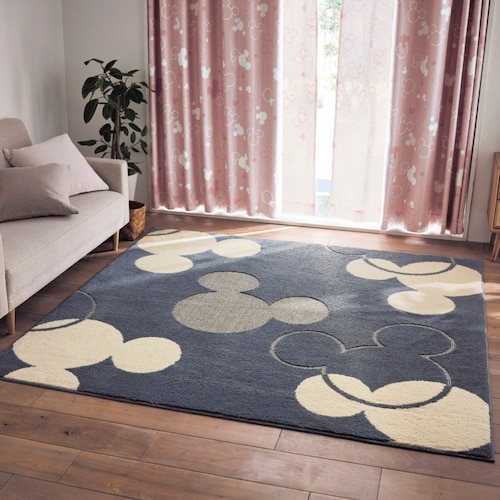 空間を彩る、お手入れしやすい洗える防ダニラグ「ミッキーモチーフ」（ディズニー/Disney）