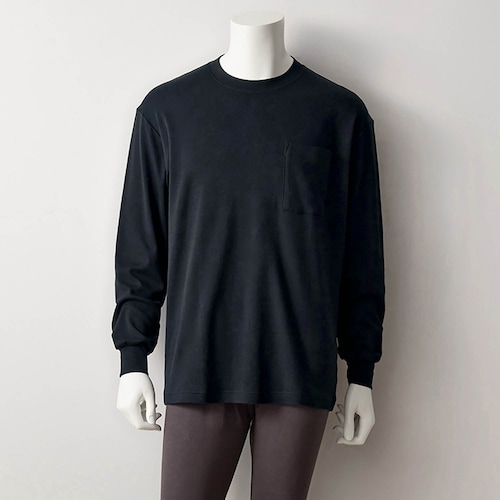 ふんわりコットンクルーネック長袖Tシャツメンズ