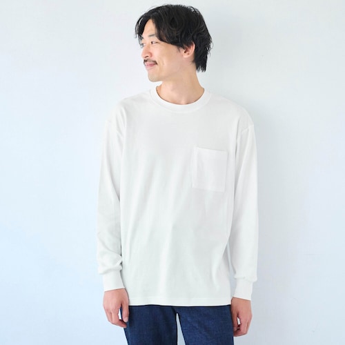 ふんわりコットンクルーネック長袖Tシャツメンズ