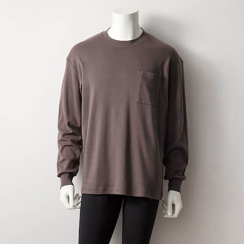 ふんわりコットンクルーネック長袖Tシャツメンズ