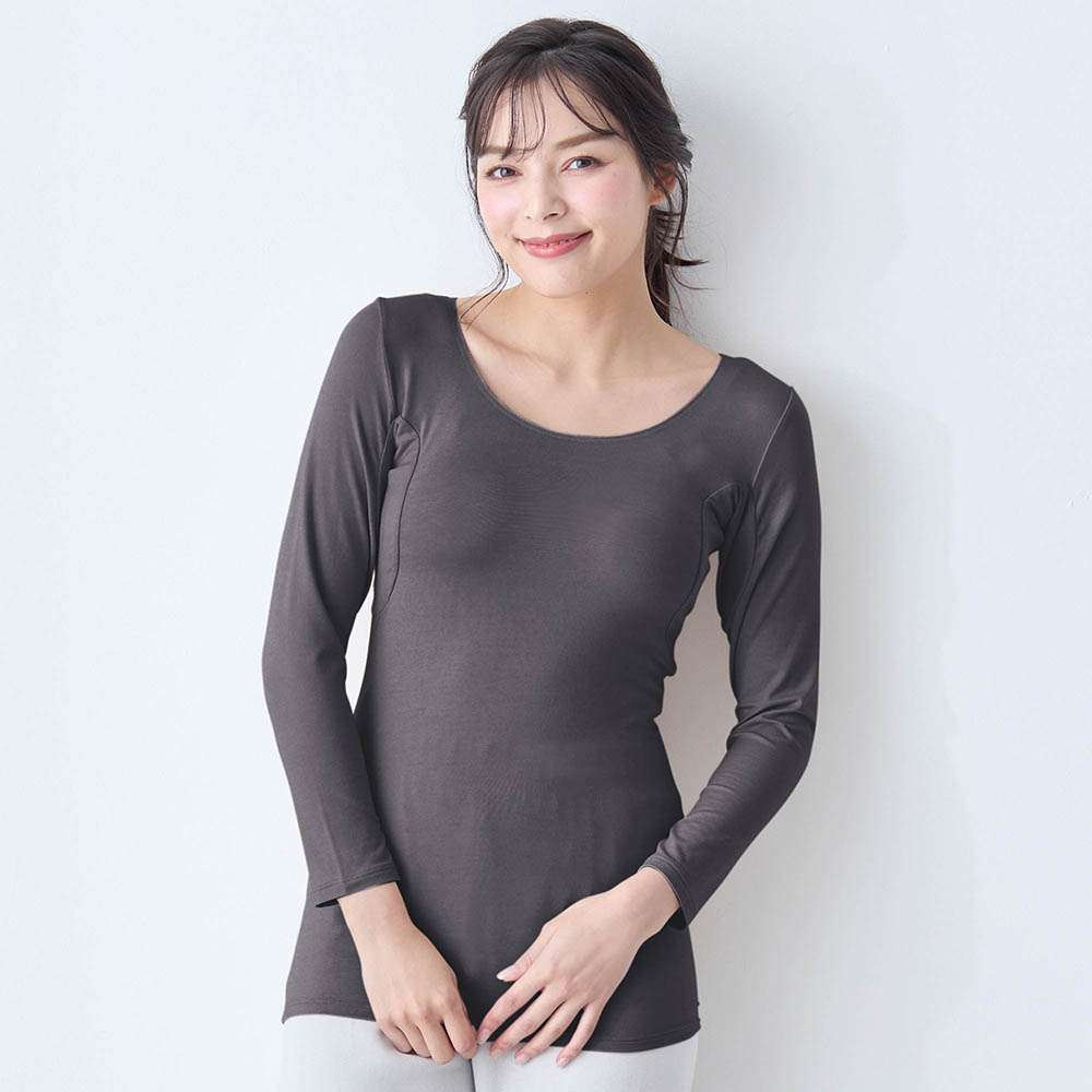 汗取りインナー・クルーネック九分袖ストレッチタイプ(大汗さん) サラリスト/Salalist 汗取りインナー・クルーネック九分袖ストレッチタイプ(大汗さん) サラリスト/Salalist