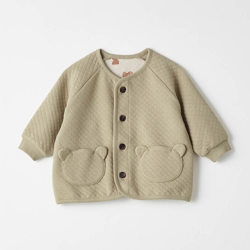 アニマルかわいいニットキルトカーディガン 【ベビー服 長袖】