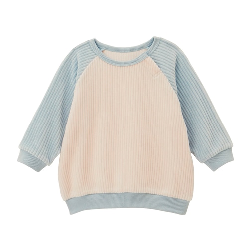 ニットコーデュロイ配色プルオーバー 【ベビー服 長袖】
