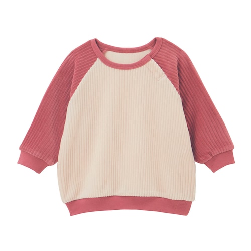 ニットコーデュロイ配色プルオーバー 【ベビー服 長袖】