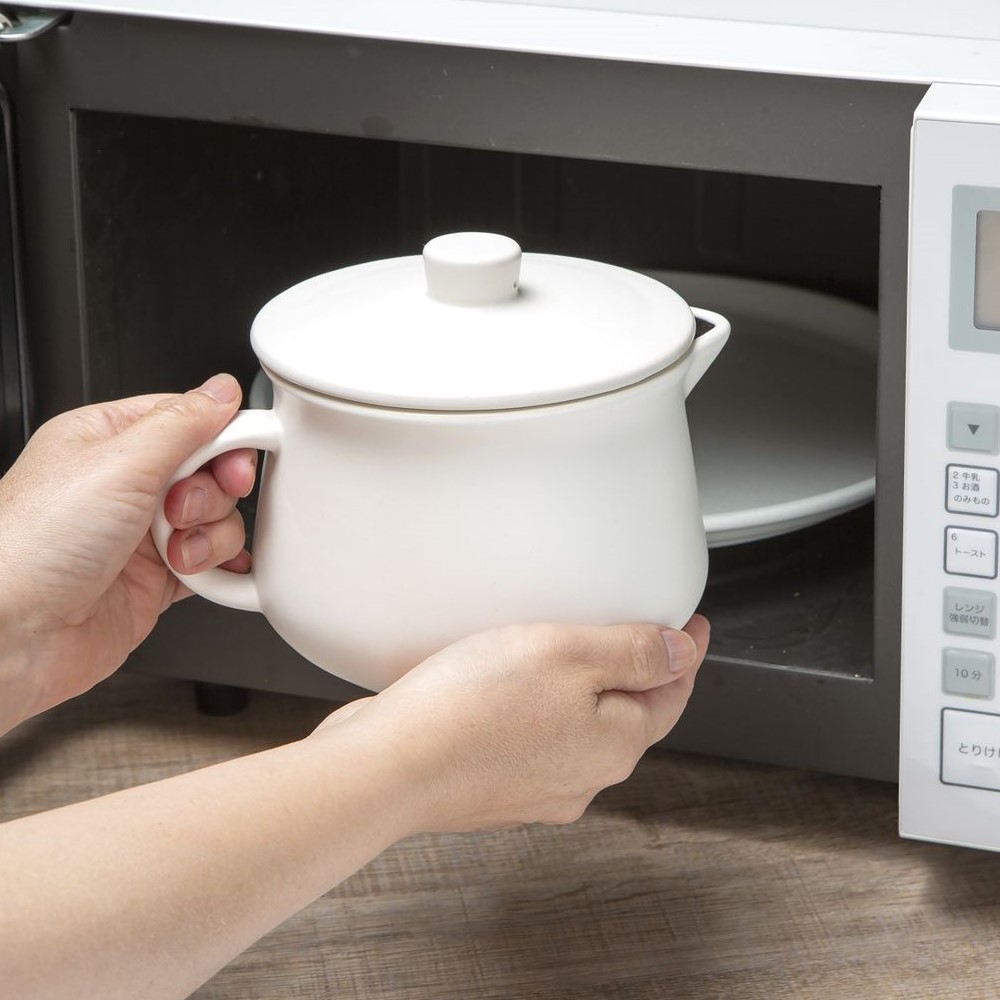 【ベルメゾン】レンジ調理も直火調理もできる陶器製ポット 【食洗機対応 ガス火対応】 【ベルメゾン】レンジ調理も直火調理もできる陶器製ポット 【食洗機対応 ガス火対応】