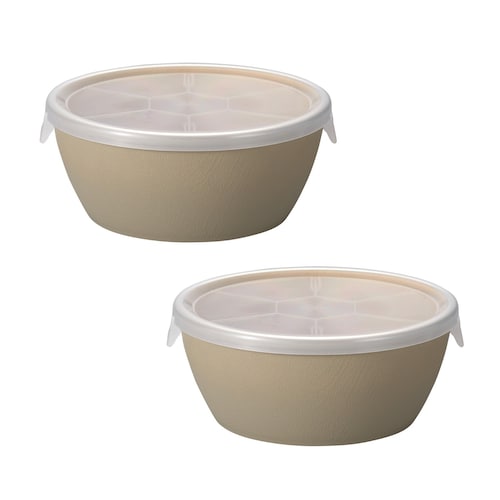 食洗機・レンジ対応 フタ付ボウル【抗菌】＜同色２個組＞ ［日本製］