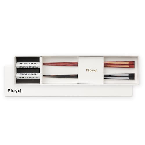 Floyd 若狭塗りのお箸と磁器の箸置き 二膳セット
