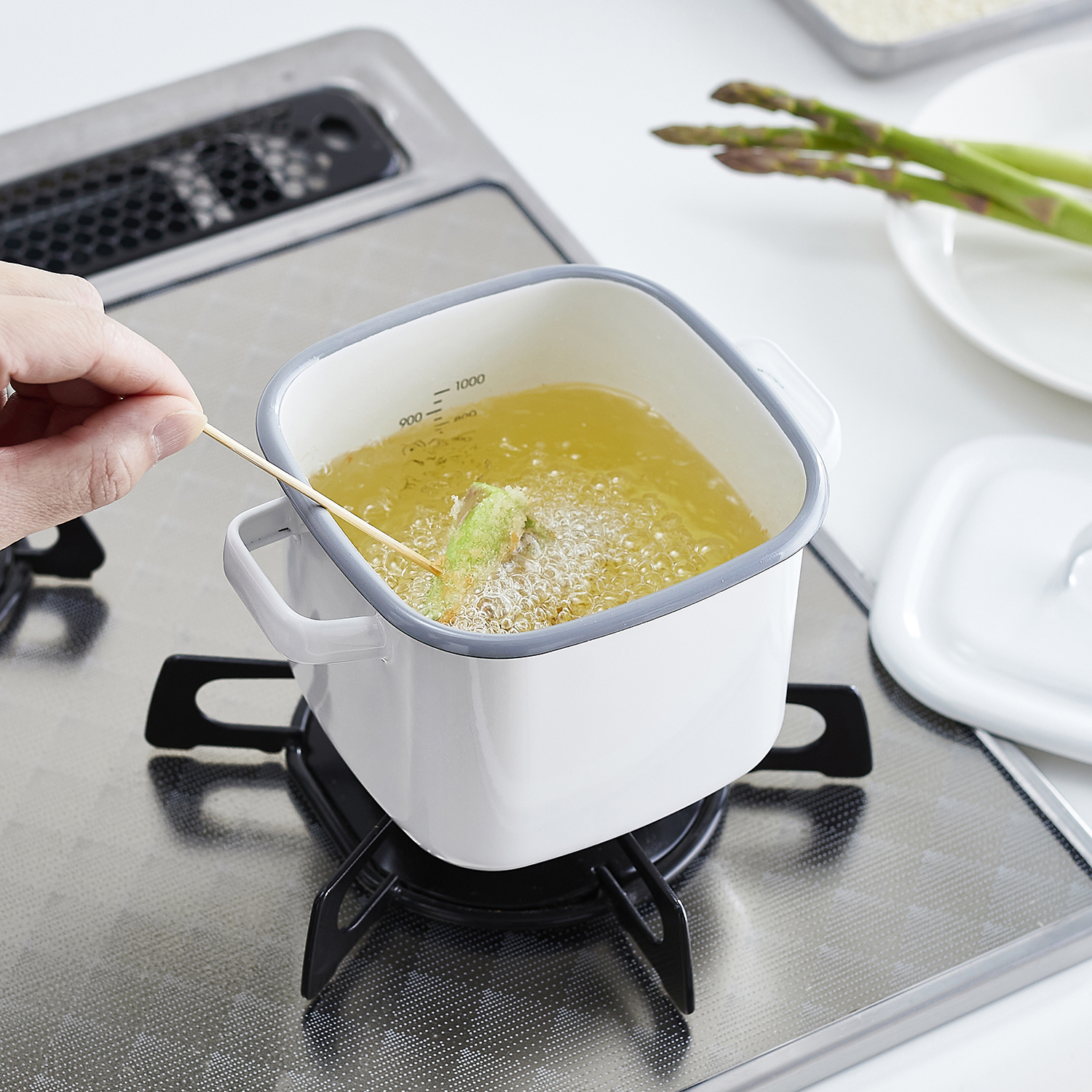 【サンロクゴ・メソッド/365methods】365methods / 角型マルチポット(琺瑯製なべ)味噌ポット 【IH/ガス火対応】