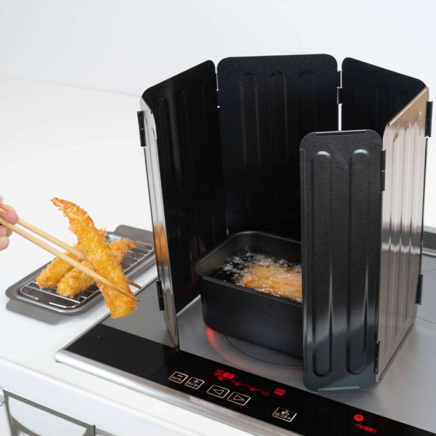 【ベルメゾン】四角い天ぷら鍋にぴったりの6面油はねガード 【レンジガード 油はね防止】 【ベルメゾン】四角い天ぷら鍋にぴったりの6面油はねガード 【レンジガード 油はね防止】