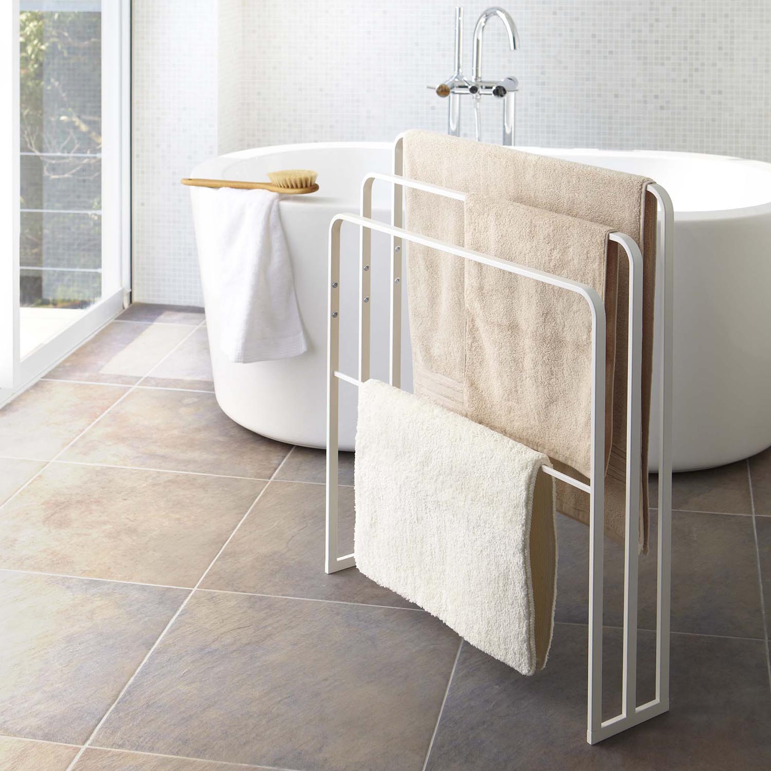 【タワー/tower】横から掛けられるバスタオルハンガー 3連 【タワー/tower】横から掛けられるバスタオルハンガー 3連