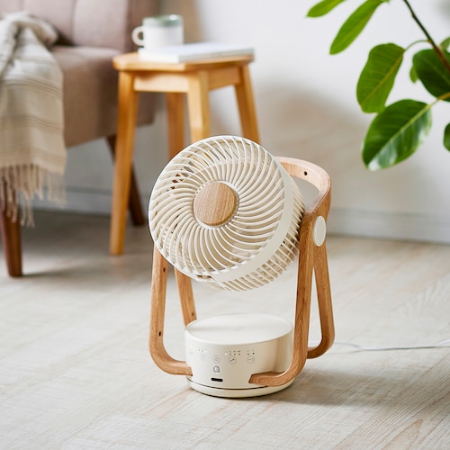 WOODSTYLE 節電センサー付 DCサーキュレーター【木目フレームでインテリア性抜群 24畳適応のハイパワー】