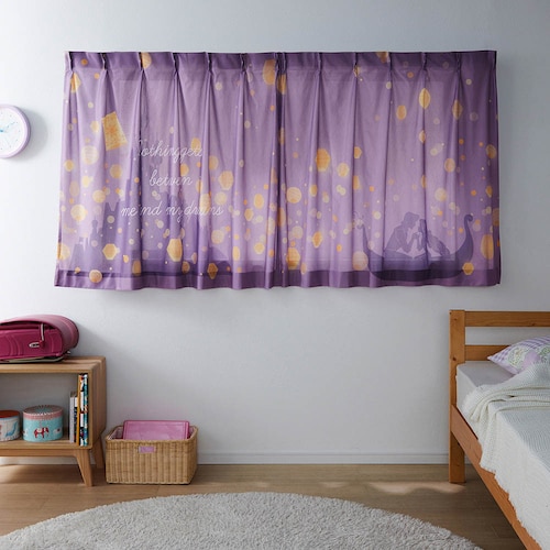 一枚絵のようなＵＶカット・遮熱・ミラーレースカーテン「ラプンツェル」（ディズニー/Disney）