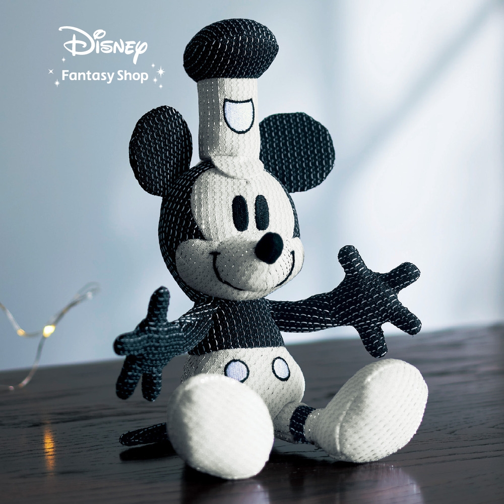 【ディズニー/Disney】フラッシュで光り輝く。ラメニットで作ったマスコットチャーム 「ミッキーマウス(蒸気船ウィリー)」