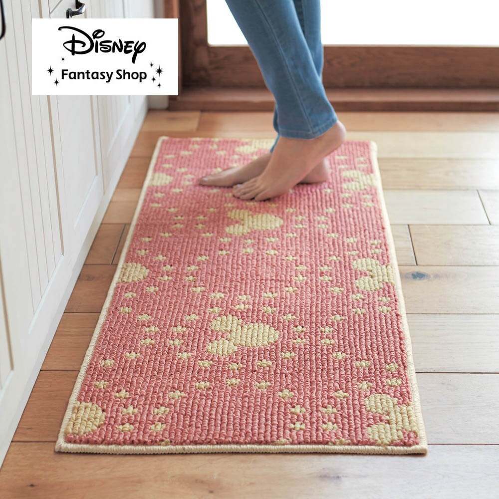 【ディズニー/Disney】シンプルなずれにくいキッチンマット「ミッキーモチーフ」