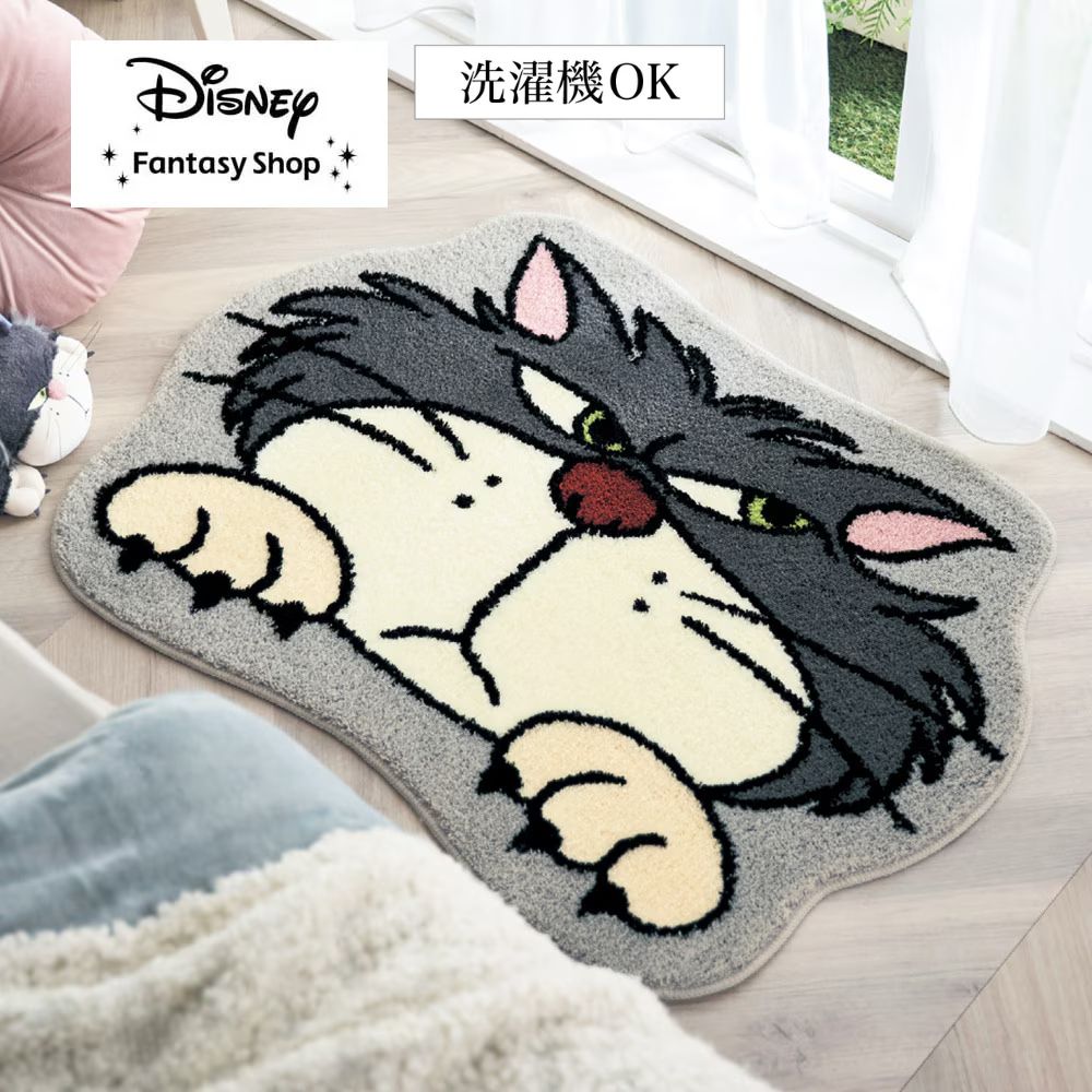 【ディズニー/Disney】顔型ダイカットミニラグ「ルシファー」