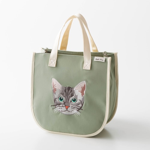 ネコ刺繍 ショルダーバッグ(2WAY)