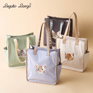 【レガート ラルゴ/Legato Largo】ネコ刺繍 A4対応トートバッグ