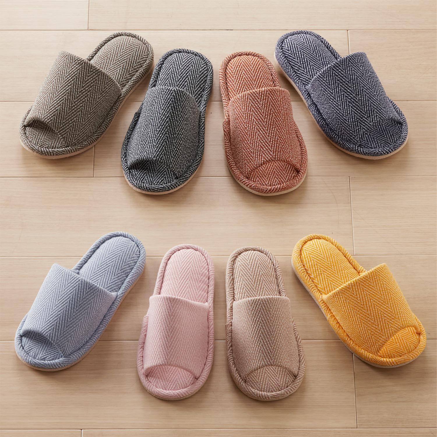 【ベルメゾン】ヘリンボーン柄のシンプルスリッパ 【ベルメゾン】ヘリンボーン柄のシンプルスリッパ