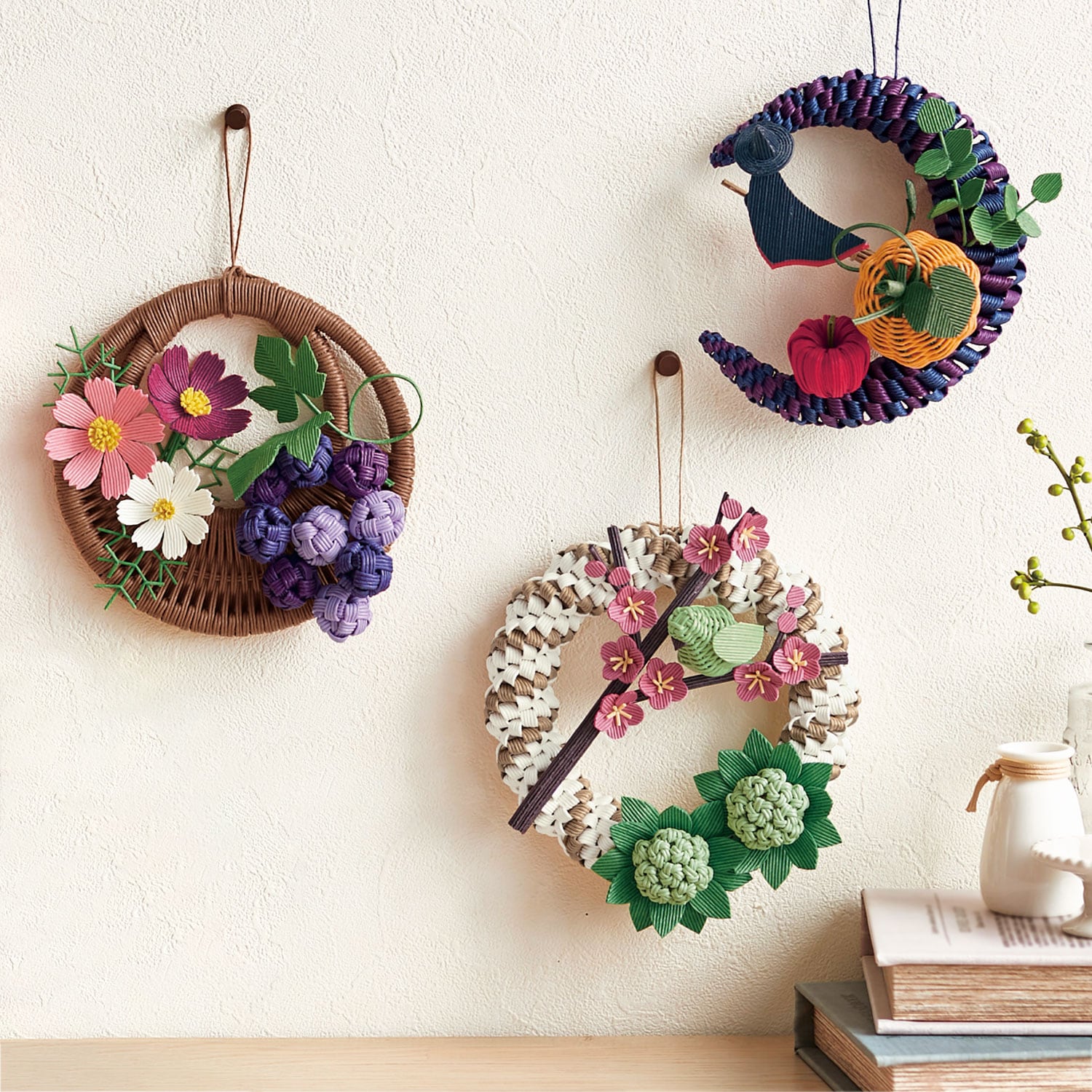 オーダー　歳時記シリーズ「宴」素材アレンジ 定期お届け】 季節を彩るクラフトリースの歳時記手作りキット