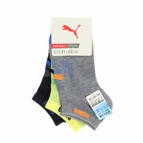 PUMA甲メッシュスニーカーソックス3足組