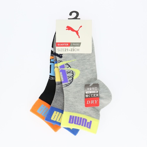 PUMAクォーターソックス3足組