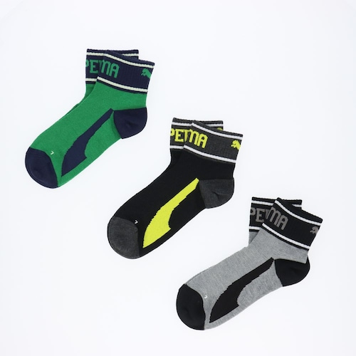 PUMA甲メッシュクォーターソックス3足組