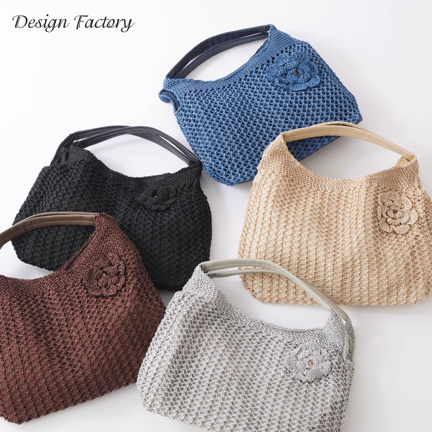 【デザインファクトリー/Design Factory】モチーフ付きメッシュショルダーバッグ