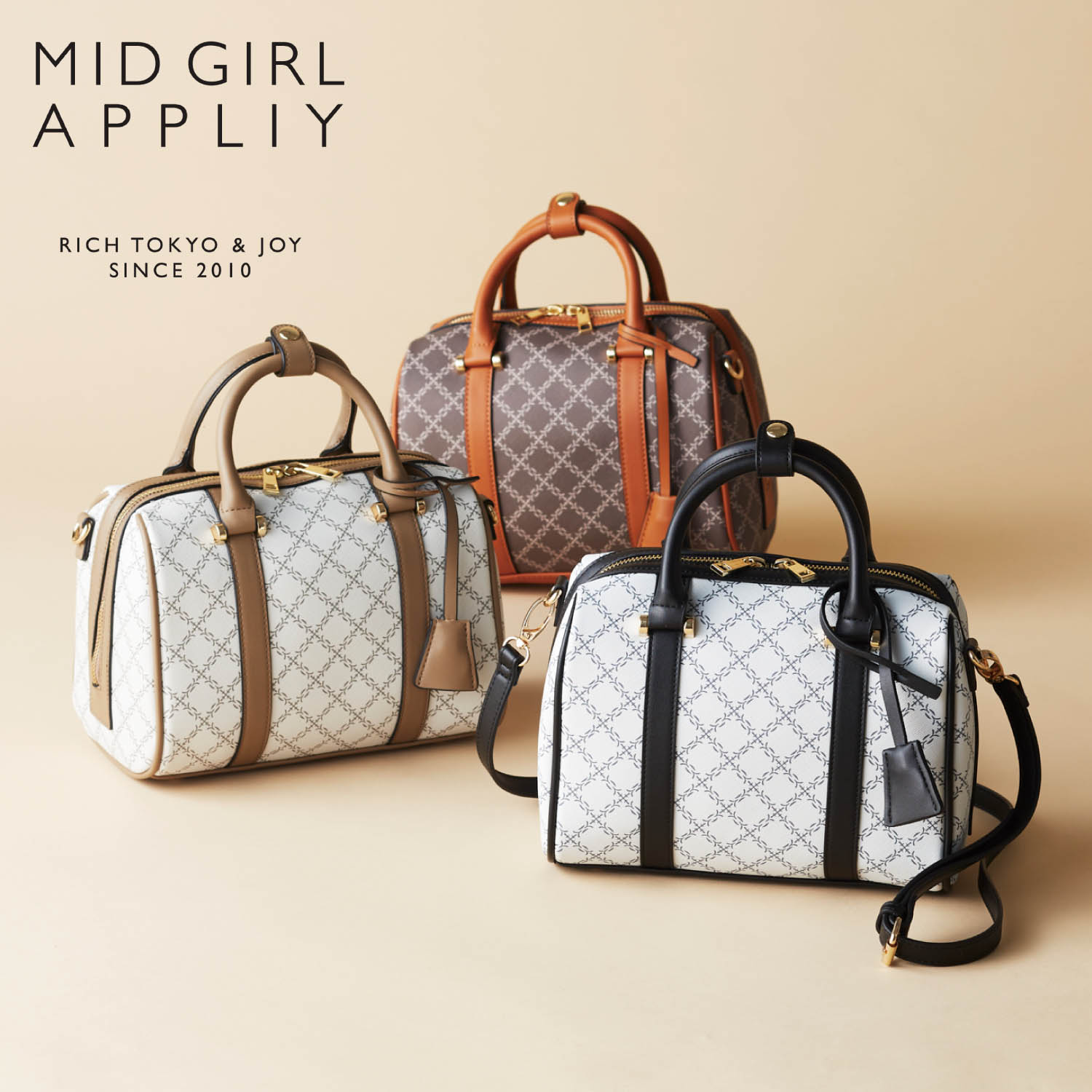 【ミッドガールアプリ/mid girl AppLiy】ミニボストンバッグ(2WAY)