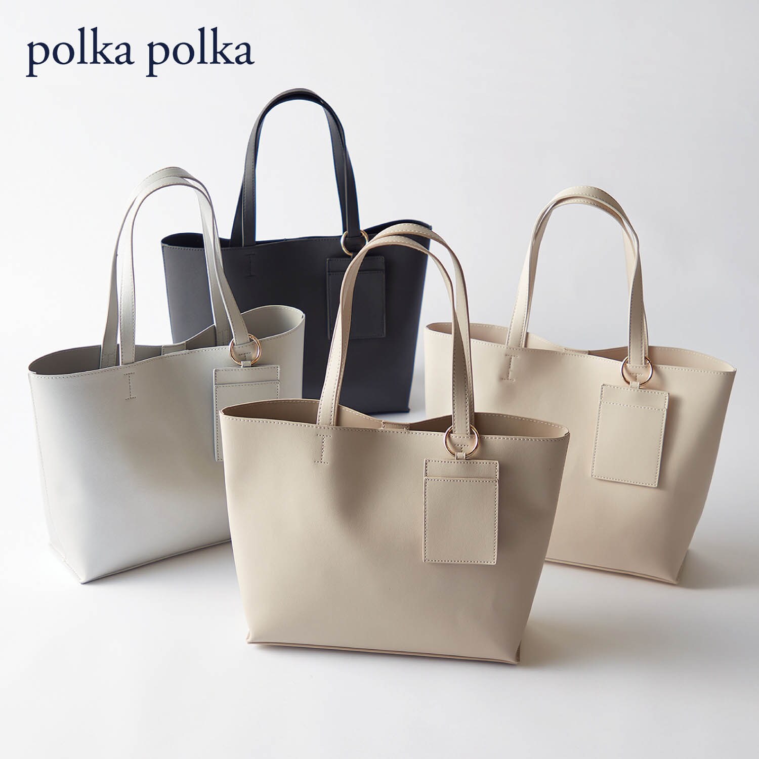 【ポルカポルカ/polkapolka】パスケース付きA4対応トートバッグ