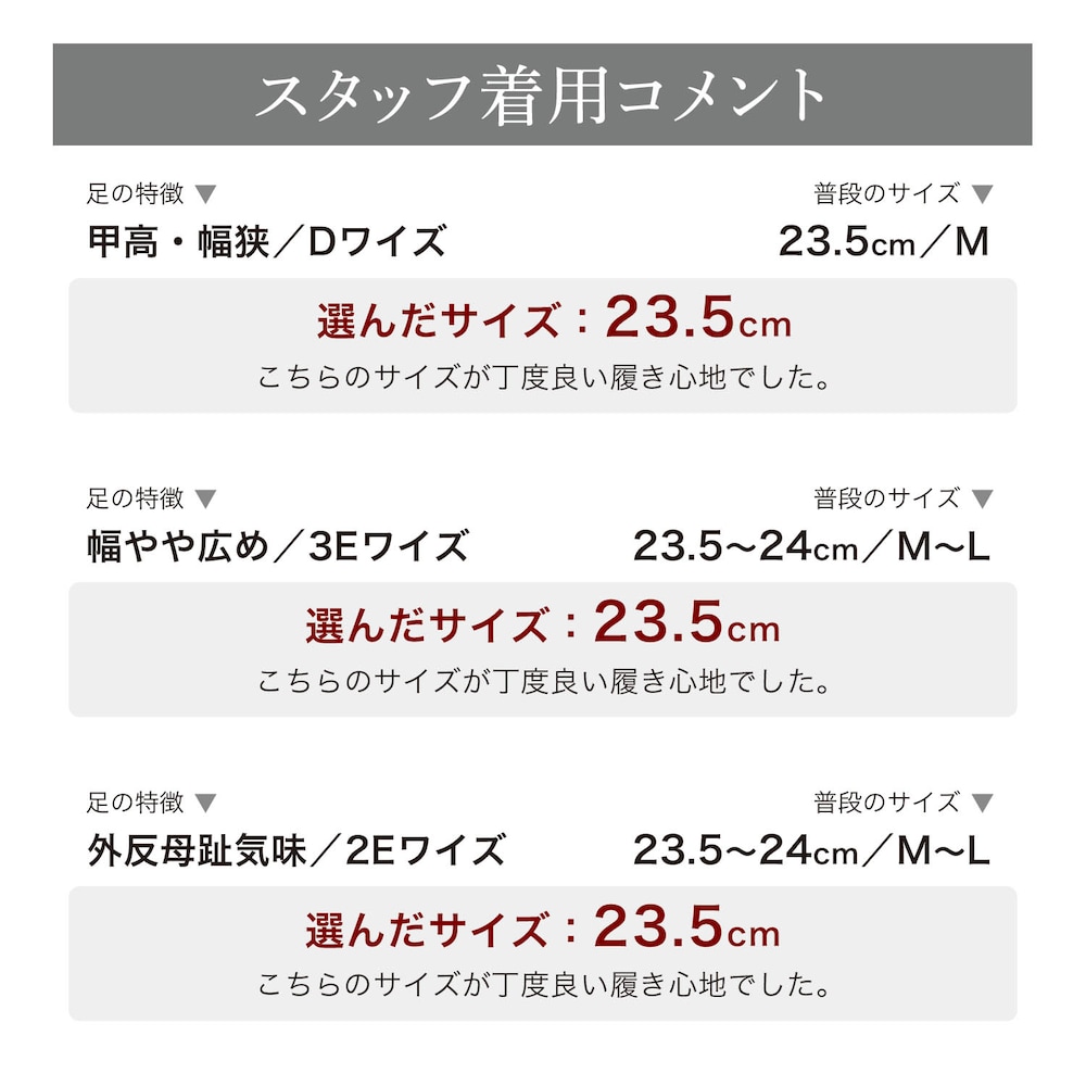 スタッフの着用コメント
